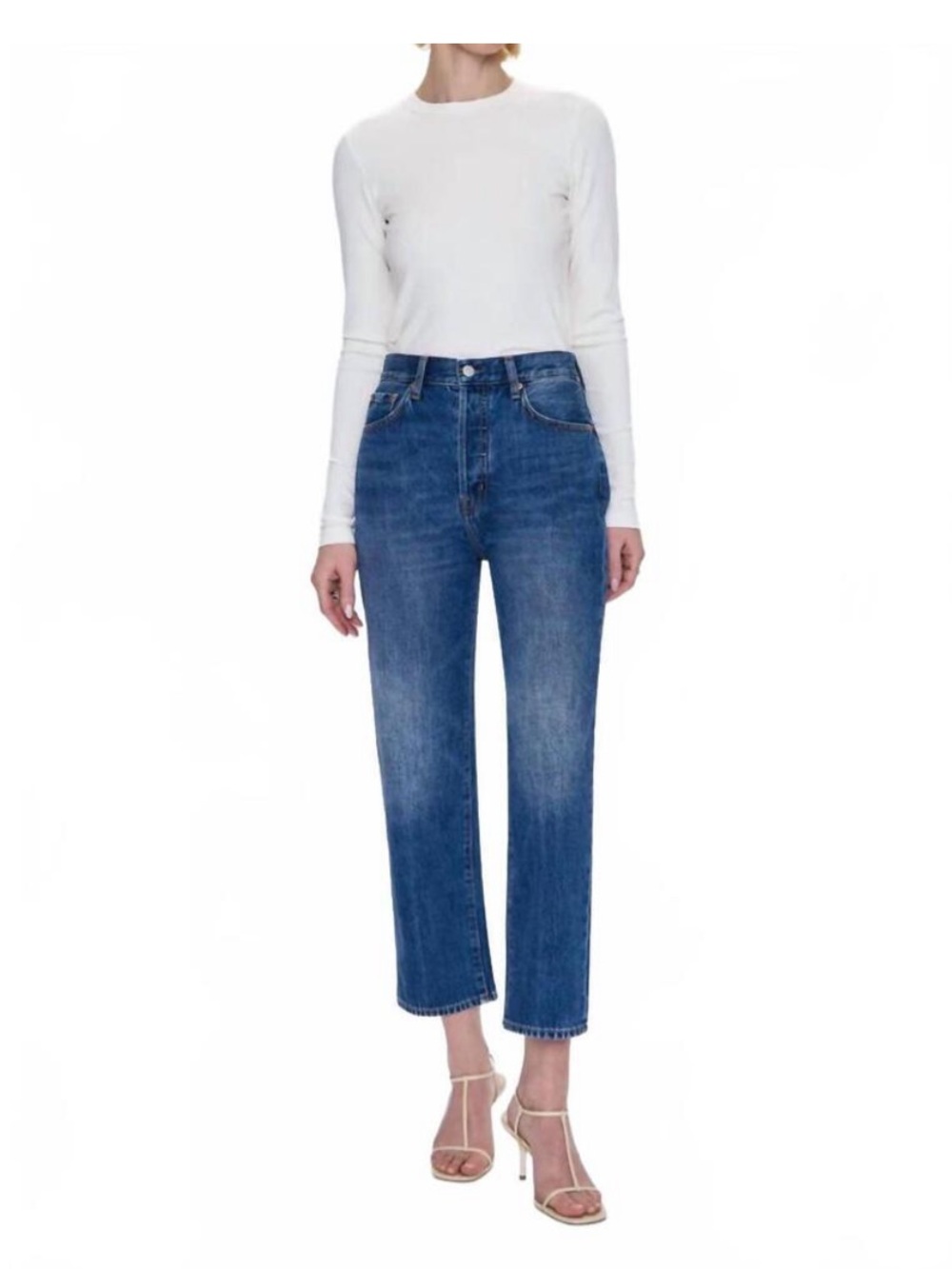 Pistola Cassie Super High Rise Straight Leg Jeans in Fairview